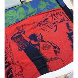 Vintage 1996 Warner Bros Space Jam Michael Jordan Blanket Polyester Cotton Blend